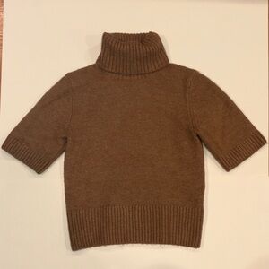 H&M Brown Short Sleeve Turtleneck Top
